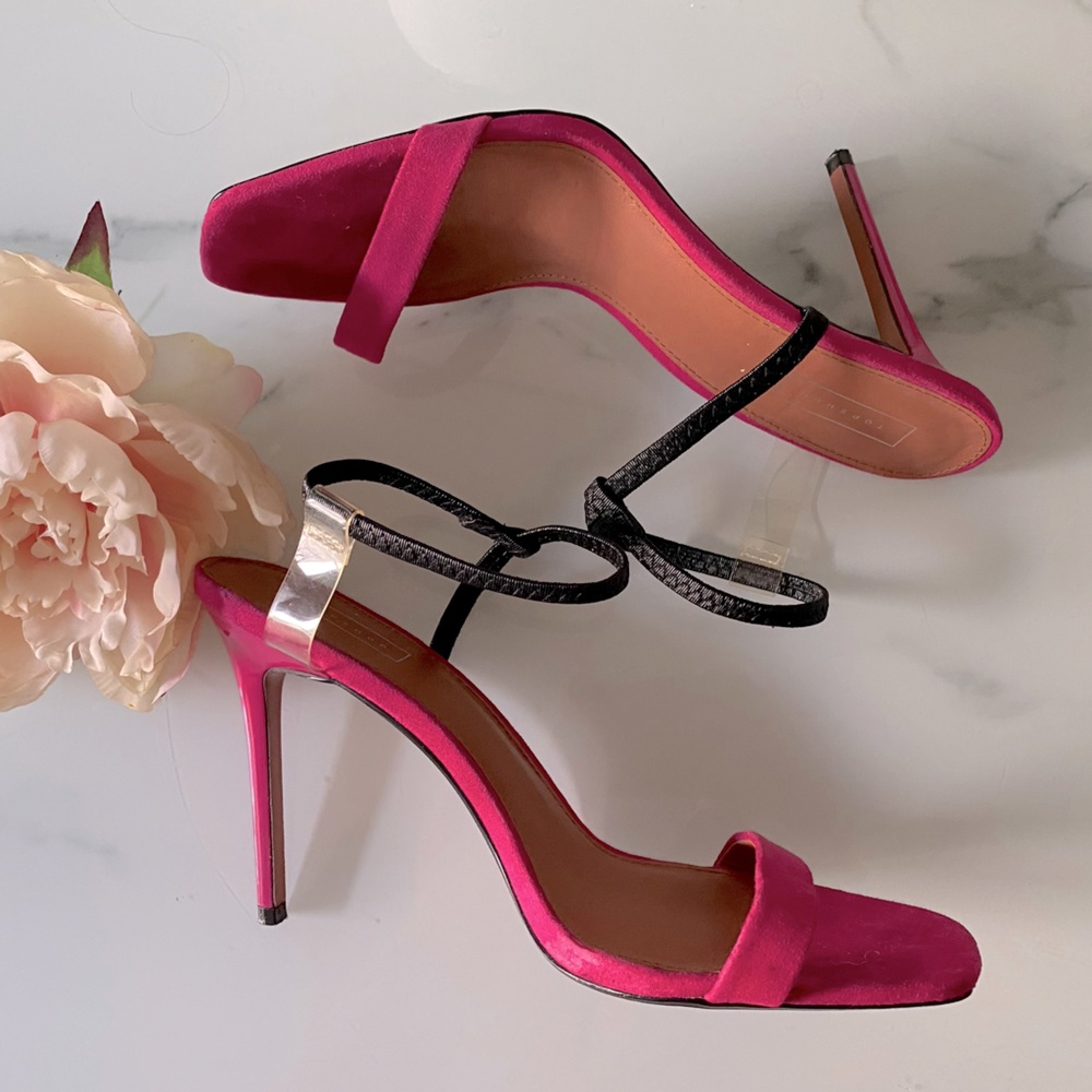 Topshop bearly there heels pink